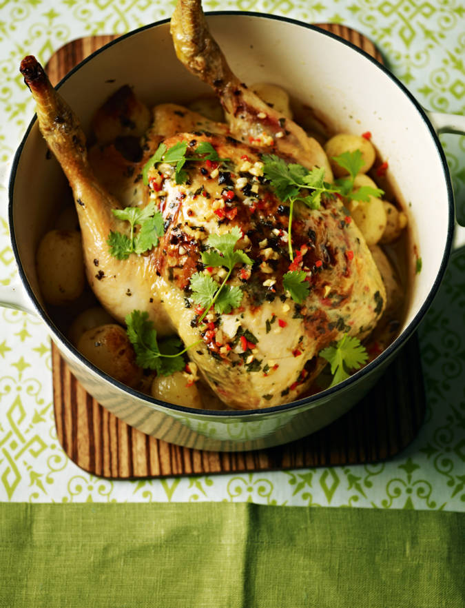 Pot-roast chicken with chilli and coconut | Sainsbury's Magazine